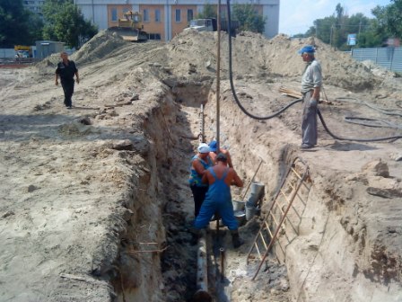 Выполняется замывка при водопонижении